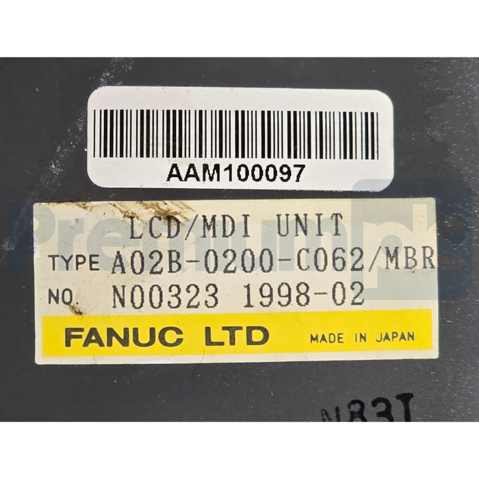GE Fanuc A02B-0200-C062/MBR Series 16-M LCD/MDI Unit 9.5" CNC Operator Panel REP