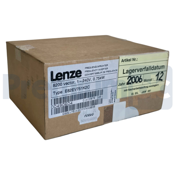 Lenze E82EV751K2C 8200 Vector Inverter 1~240V 0.75kW E82EV751_2C 00490604 NSMP