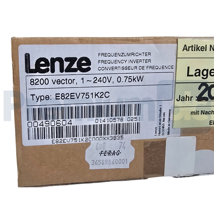 Lenze E82EV751K2C 8200 Vector Inverter 1~240V 0.75kW E82EV751_2C 00490604 NSMP
