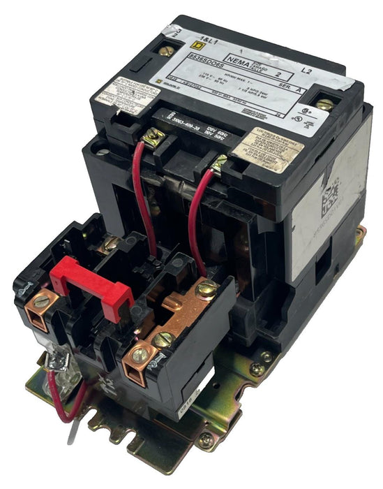 SQUARE D 8536SDO1V01 NEMA Size 2 Ser. A Magnetic Motor Starter 24 VAC 60 HZ COIL