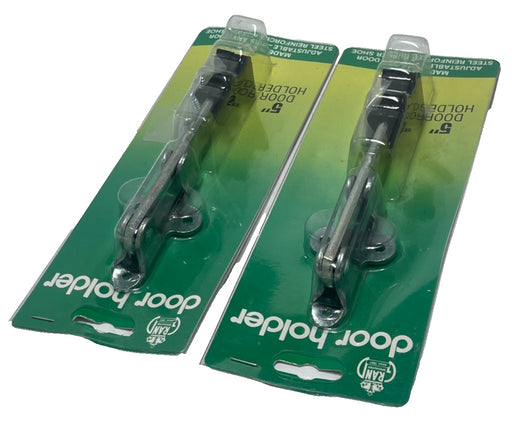 (2) GRAND SPECIALTIES 5" DOOR HOLDERS ADUJUSTABLE STEEL/RUBBER SHOE 605-Z