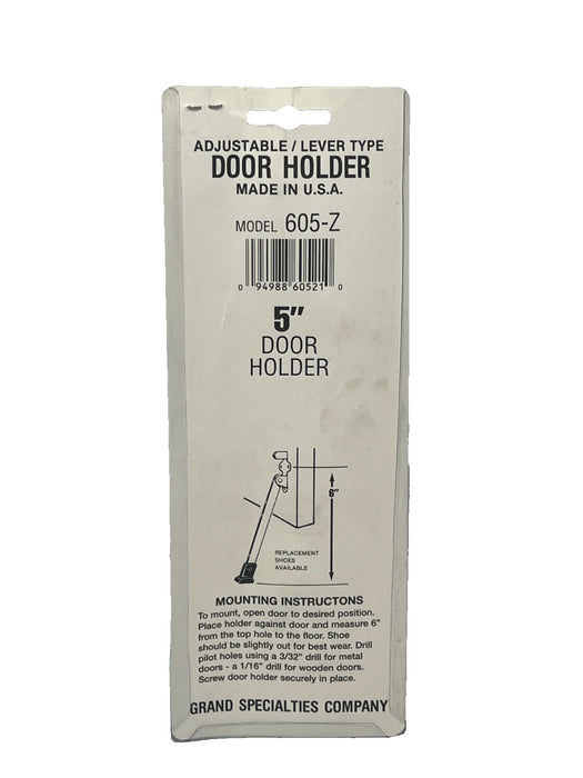 (2) GRAND SPECIALTIES 5" DOOR HOLDERS ADUJUSTABLE STEEL/RUBBER SHOE 605-Z