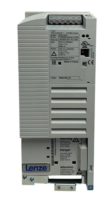 LENZE E82EV302_4C / E82EV302K4C VER. 4A39 8200 VECTOR INVERTER 3kW 13436485 NUPI