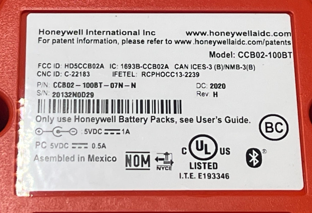 HONEYWELL 1981iFR-3 Granit Industrial 2D Barcode Scanner w/ CCB02 Base & Cable