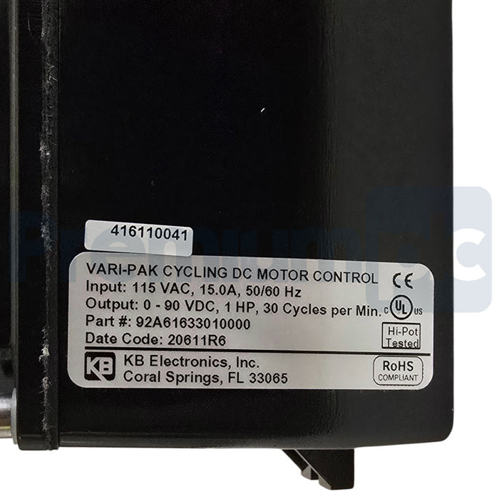 KB Electronics CAMCO 92A61633010000 Vari-Pak DC Motor Speed Control 1HP NSNP