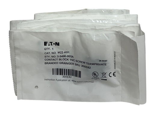 19 EATON M22-K01 / 3-5496-005A CONTACT BLOCKS 1NC AC/DC RMQ TITAN 30XE82 NSFS