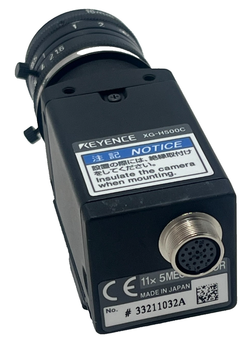 KEYENCE XG-H500C Color High-Resolution 5MP CCD Camera w/ CV-L16 16mm Lens