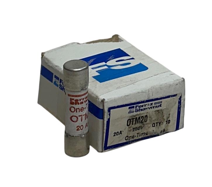 9 FERRAZ SHAWMUT OTM20 ONE-TIME FUSES FAST-ACTING 20A 250VAC 10kA IR OEM NSMP