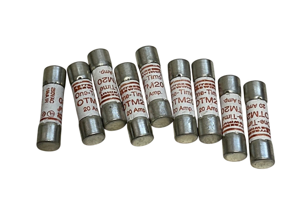 9 FERRAZ SHAWMUT OTM20 ONE-TIME FUSES FAST-ACTING 20A 250VAC 10kA IR OEM NSMP
