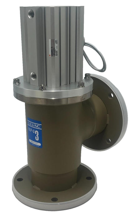 ULVAC VLP-U3-A Pneumatic Vacuum Angle Valve w/ SMC CDQ2B63-75 Air Cylinder NEW