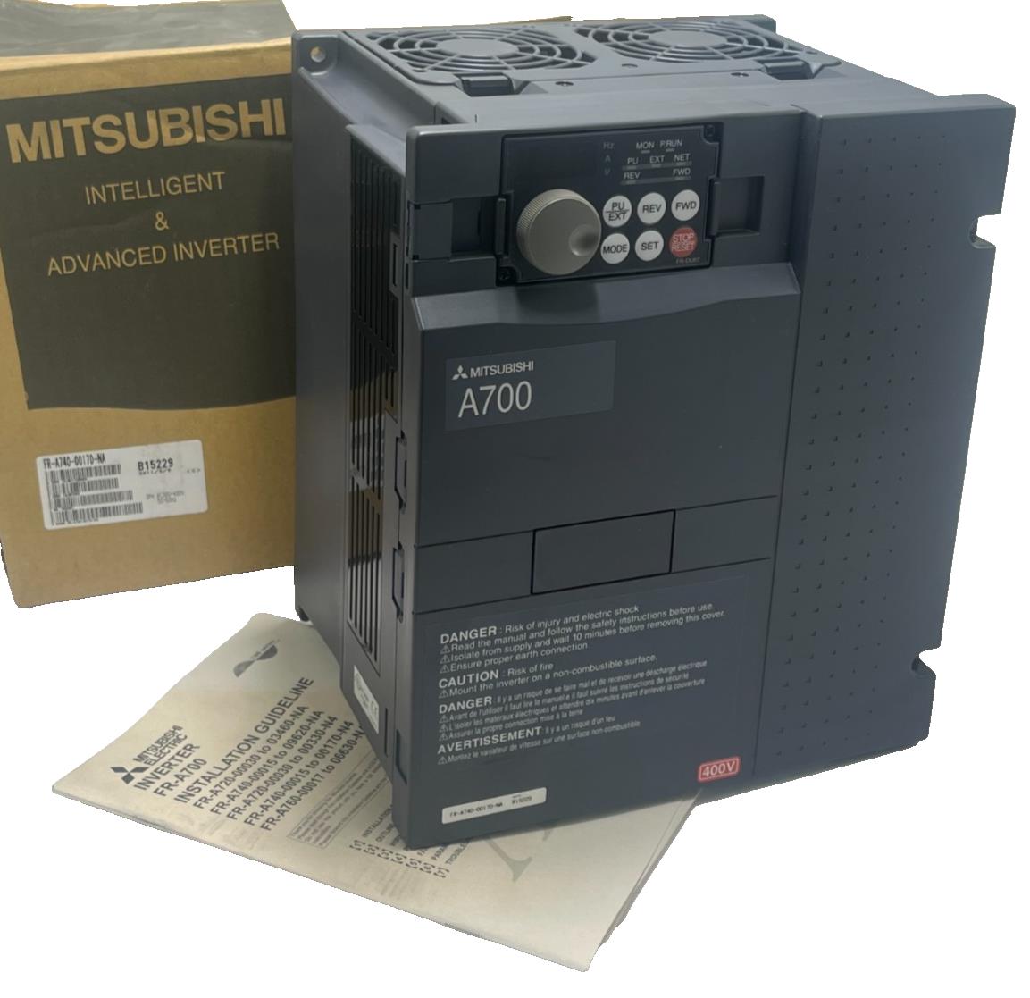 MITSUBISHI FR-A740-00170-NA VFD Inverter 30HP 22kW 480V AC Drive FR-A700 Series