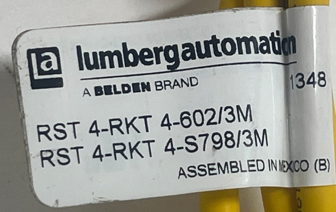 LUMBERG RST 4-RKT M12 Male Straight to Female Straight 4-Pin Cordset 1.35 meters