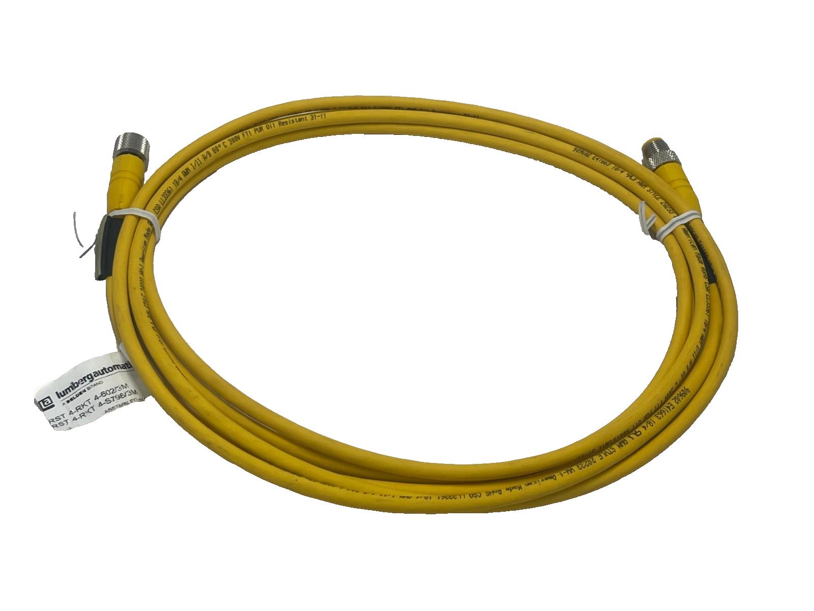 LUMBERG RST 4-RKT M12 Male Straight to Female Straight 4-Pin Cordset 1.14 meters