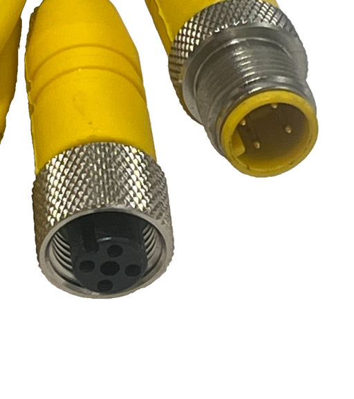 LUMBERG RST 4-RKT M12 Male Straight to Female Straight 4-Pin Cordset 1.14 meters