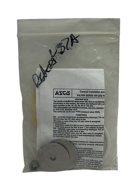 ASCO C131208 OEM SOLENOID VALVE REBUILD KIT DISC PACKING / LOCKNUT / SEAL NSMP