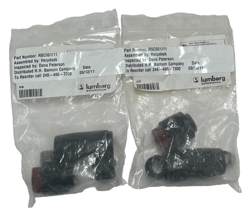 LOT OF 2 LUMBERG RSC 501/11 7/8" 5-Pin Male Field Attachable Power Connectors