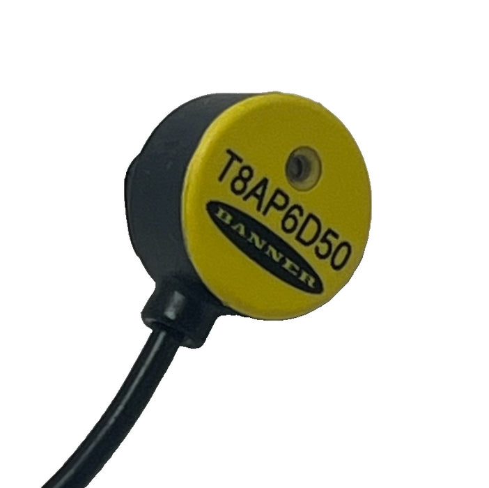 Banner T8AP6D50 Photoelectric Sensor EZ-BEAM T8 Diffuse 50mm PNP LO Cable IP67