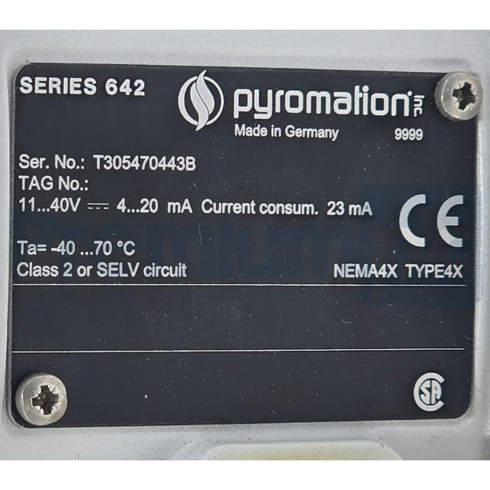 Lesman Pyromation 642 | 642A-D-385U-S(0-450)F,I HART Temp Transmitter 0-450°F