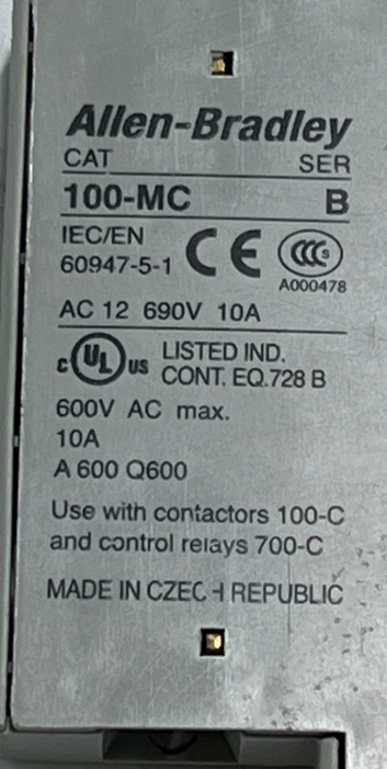 Allen-Bradley 100-MC Series B Auxiliary Contact Block 1 NO + 1 NC, NSNP