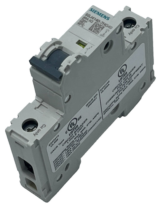 Siemens 5SJ4140-7HG40 Miniature Circuit Breaker 40A 1P C-Curve 240VDC/AC UL 489