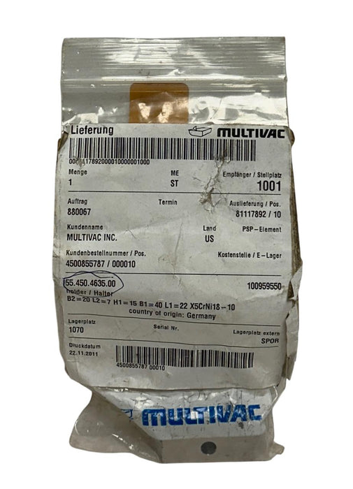 MULTIVAC 55.450.4635.00 / 55450463500 OEM Holder B2=20 L2=7 H1=15 B1=40 NSMP