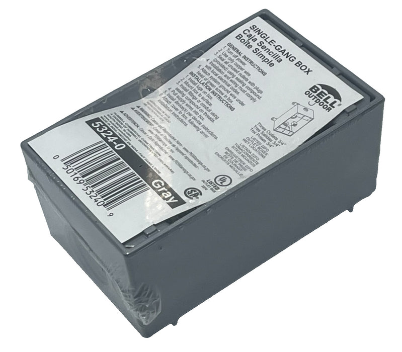 LOT OF 10 BELL OUTDOOR 5331‑0 SINGLE GANG BOX 5 x ¾″ GRAY WEATHERPROOF ALUMINUM