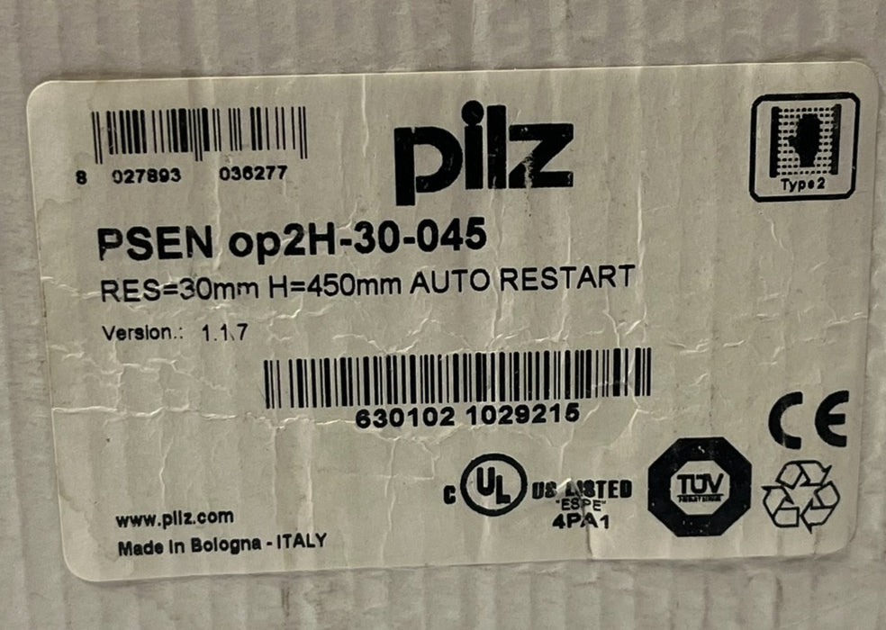 PILZ PSEN op2H-s-30-045 Safety Light Curtain Sender/Receiver Set 30mm Resolution