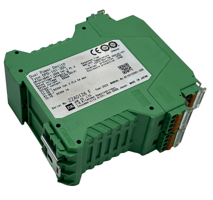 JSK DPD-101-3DC Dual Power Device Safety Relay Unit 24VDC Abnormal Stop Module