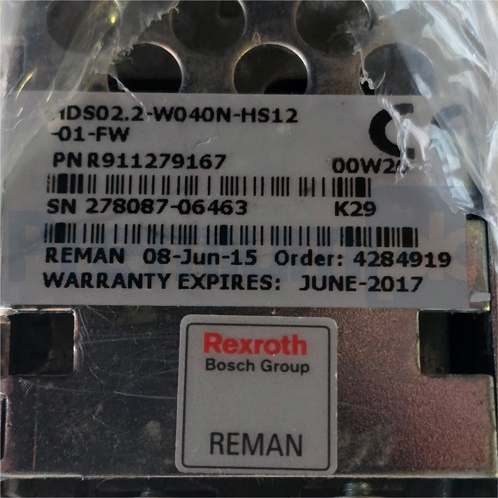 Rexroth Indramat R911279167 | HDS02.2-W040N -HS12-01-FW Servo Drive 40A REMAN