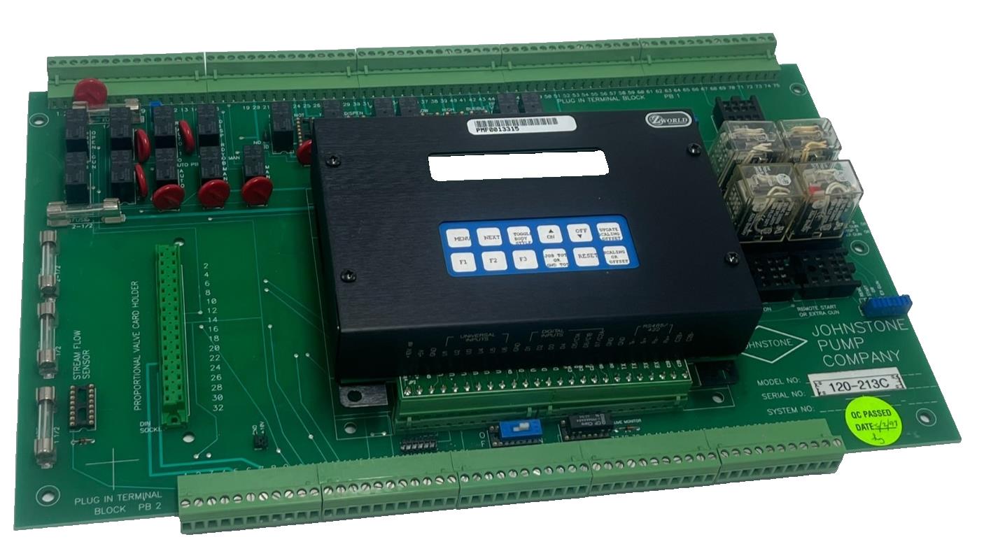JOHNSTONE 120-213C Autostream Motherboard A073B w/ Z-WORLD PK21XX Controller
