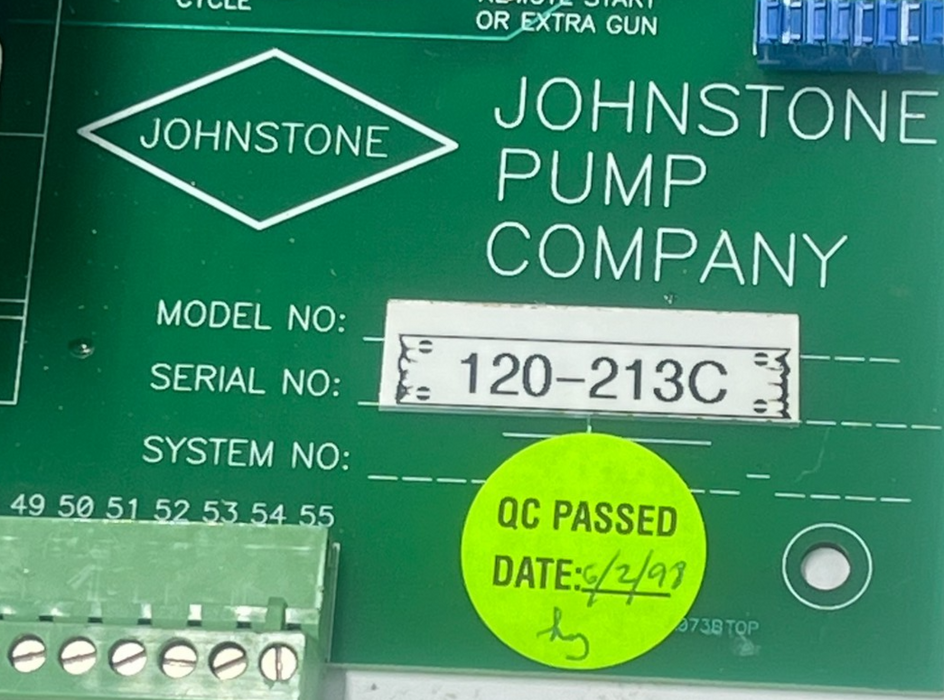 JOHNSTONE 120-213C Autostream Motherboard A073B w/ Z-WORLD PK21XX Controller