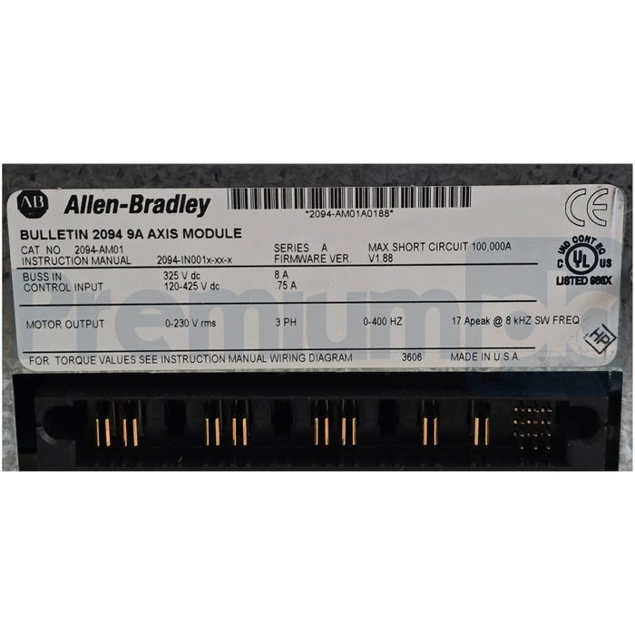 Allen-Bradley 2094-AM01 /A Kinetix 6000 Axis Module 200/230V 9A 2094AM01 REP.