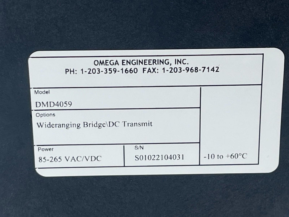 OMEGA DMD4059 Strain Gauge to DC Transmitter Signal Conditioner 1200V Iso, NSNP