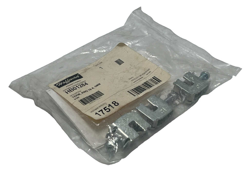 LOT OF 15 HOFFMAN HB01284 Terminal Clamp 16-6 AWG for 5mm Busbar 5 bags x 3 each