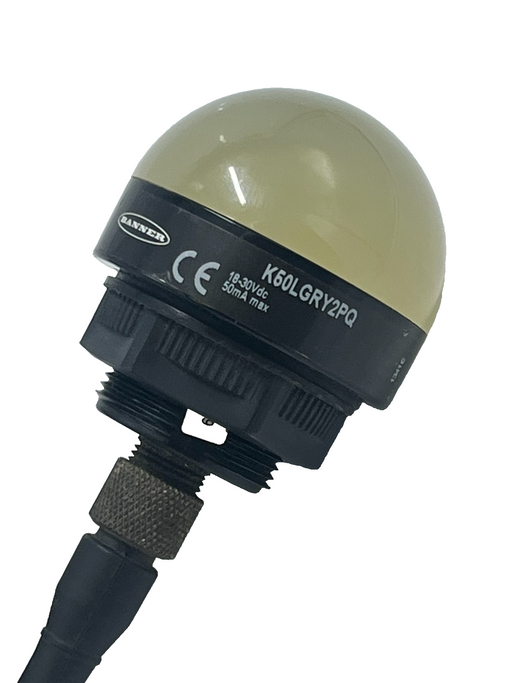 BANNER K50LGRY2PQ K50 Pro Series Indicator Light w/ MQDC-406 Cable 24VDC NEMA 6