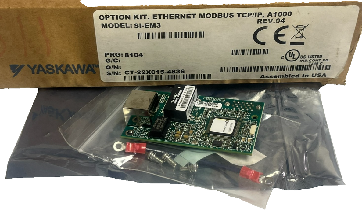 YASKAWA SI-EM3 Modbus TCP/IP Option Card A1000 REV 04 Network Interface Card