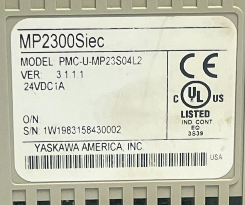 YASKAWA PMC-U-MP23S04L2 MP2300Siec Machine Controller Ver. 3.1.1.1 *EMPTY SLOT*