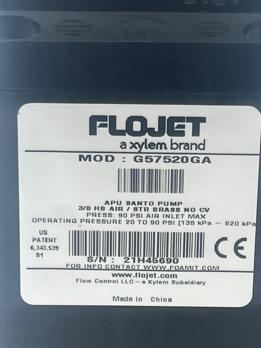 FLOJET G57520GA Air Operated Double Diaphragm Pump AODD 1/2" Ports Acetal, NSNP