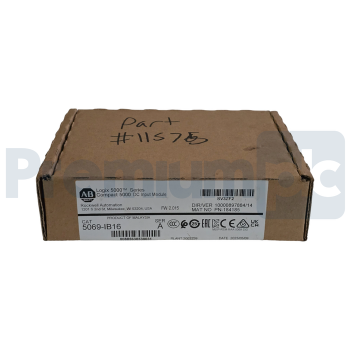 Allen Bradley 5069-IB16 /A CompactLogix 5000 16-Ch 24V DC Sink Input Module NSFS