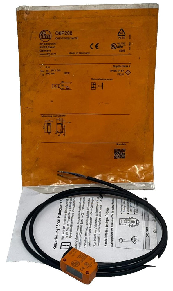 IFM EFECTOR O6P208 Photoelectric Sensor O6P-FPKG/1M/PH-O6P208