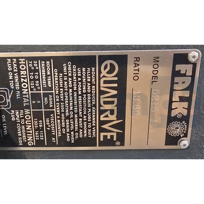 Falk 5215J14A | 5215 J14 A Quadrive Shaft Mount Speed Reducer Ratio 14:1 0794384