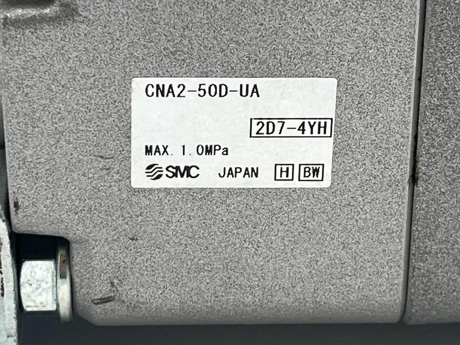 SMC CDNA2L50-25-D Power Lock Cylinder w/ CNA2-50D-D Power Lock Unit 50mm Bore