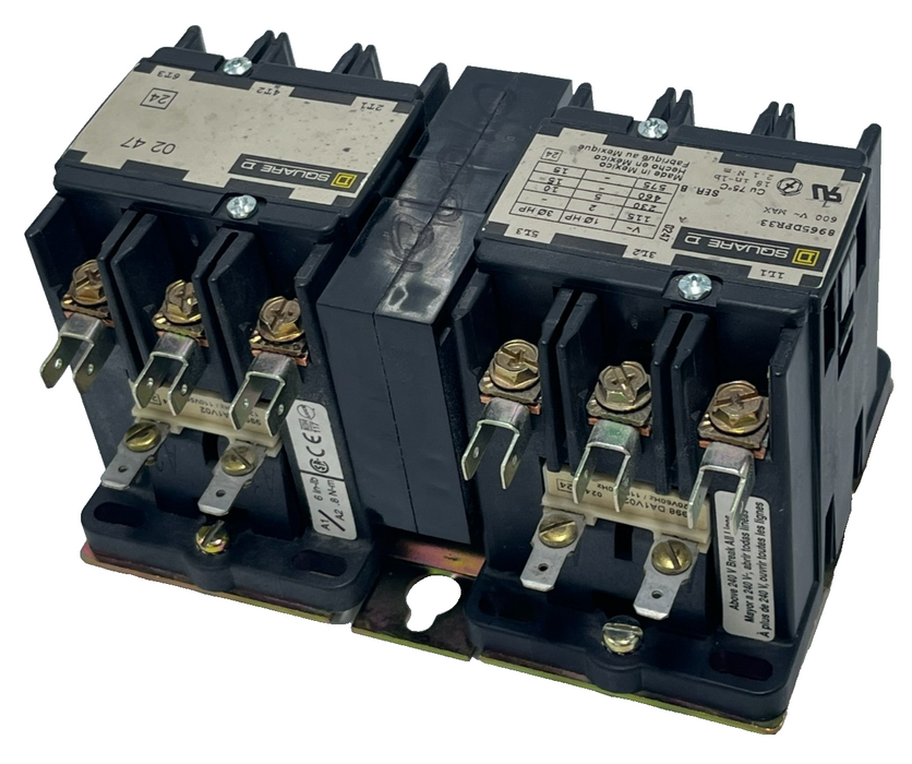 SQUARE D 8965DPR33V02 Ser. B Reversing Hoist Contactor 30A 600V 120V Coil, NSNP