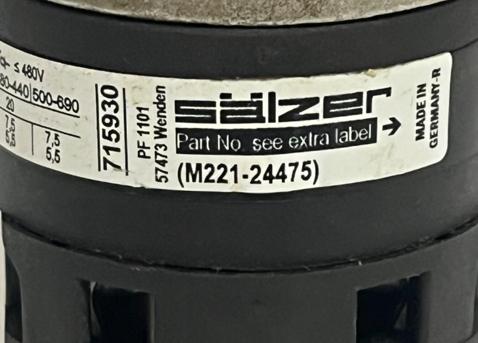 Salzer M221-24475 Rotary Cam Switch - 3-Phase 20A 600VAC - Industrial Key Switch