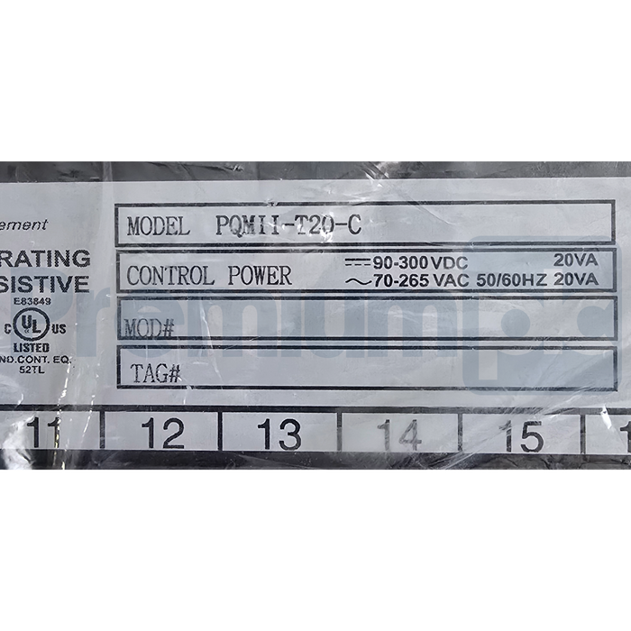 GE Multilin PQMII-T20-C PQM II Power Quality Meter 70-265VAC/90-300VDC NSMP