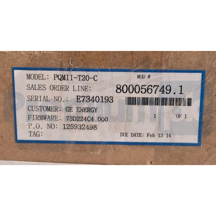 GE Multilin PQMII-T20-C PQM II Power Quality Meter 70-265VAC/90-300VDC NSMP