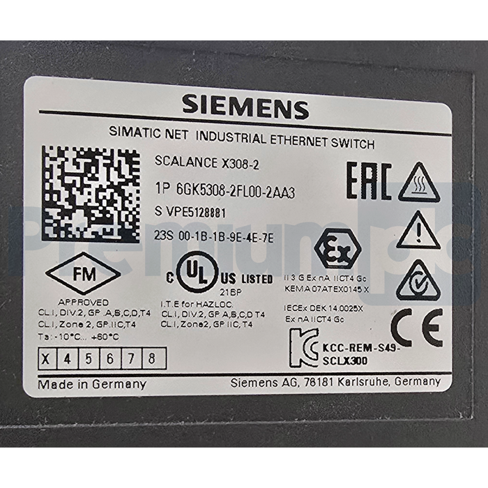 Siemens 6GK5308-2FL00-2AA3 SCALANCE X308-2 Managed IE Switch 10-Port 1GB MM NSMP