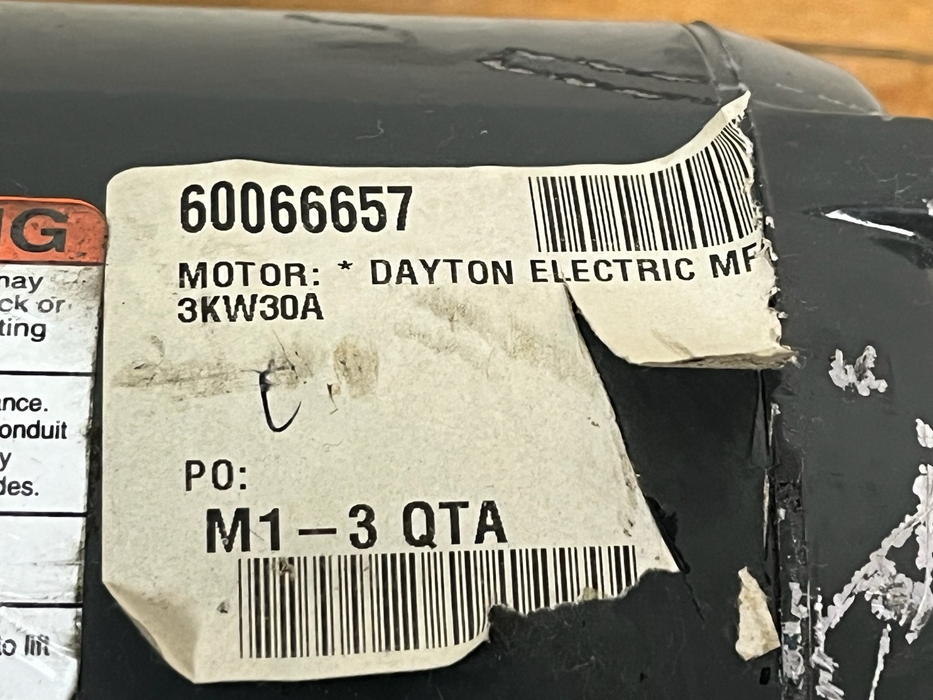 Dayton 3KW30A (31TU30) General Purpose Motor 3 HP 1750 RPM 3-Phase 230/460V