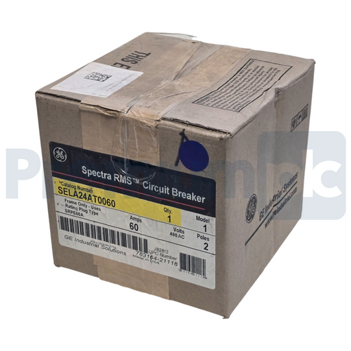 GE / ABB Spectra RMS SELA24AT0060 2-Pole 60A 480VAC Circuit Breaker Bolt-On NSMP