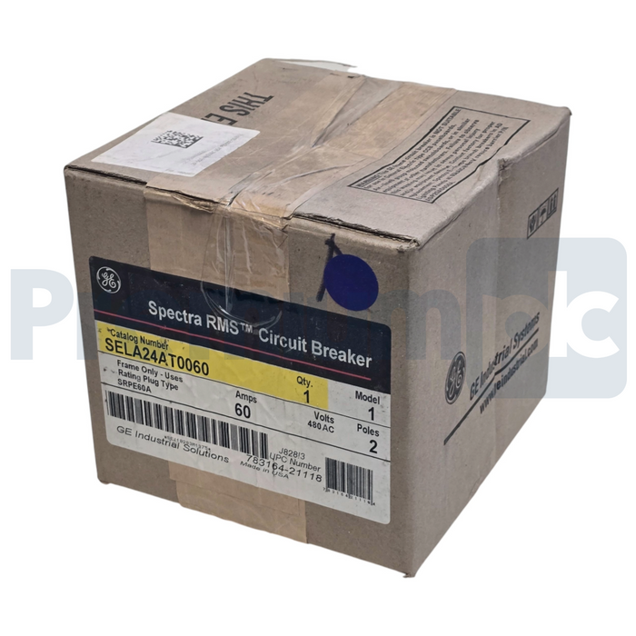 GE / ABB Spectra RMS SELA24AT0060 2-Pole 60A 480VAC Circuit Breaker Bolt-On NSMP